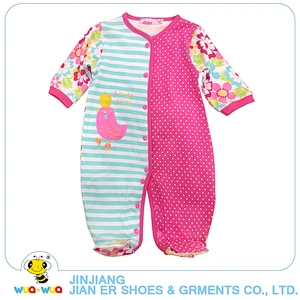 Custom print cotton newborn clothes baby flower romper