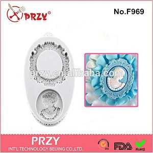 Beautiful lady face fondant silicone mold / cake decoration mold /silicone waffle mould