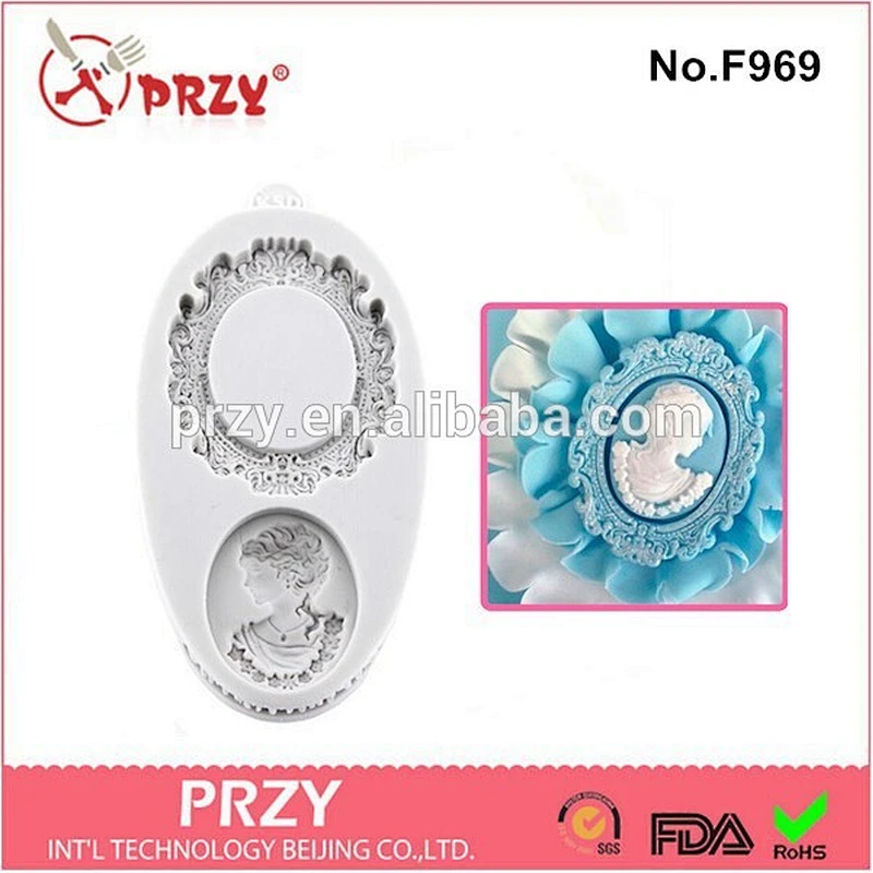 Beautiful lady face fondant silicone mold / cake decoration mold /silicone waffle mould
