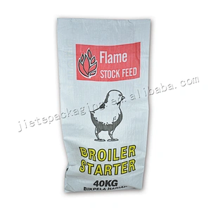 Customized design white plastic animal feed packaging bags for bran,paddy,cereal