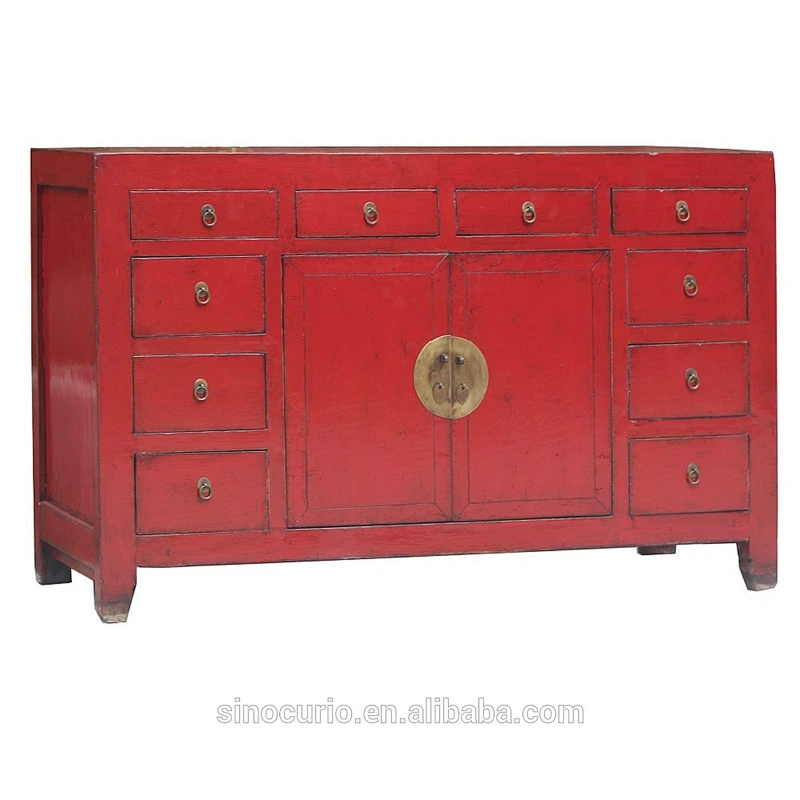 Chinese antique furniture wood hand painted Shanxi side cabinet