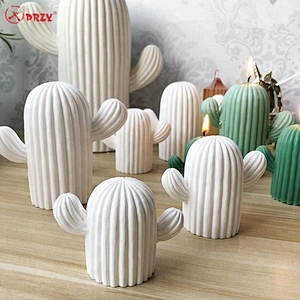 Big Succulent cactus Candle forms simulator 3D small Cactus aroma stone crafts mold planter soap Moulds