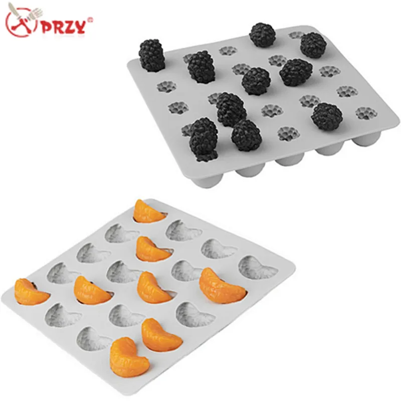 PRZY 20cavities orange soap mold silicone 25cavities mulberry fruit Soap molds