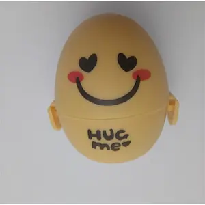 Wholesale smile face egg shape makeup sponge case holder for travel