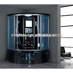 Black steam massage shower luxury prefab wood steam room with ozonizer