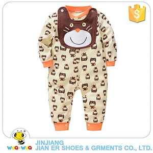 wholesale clothing baby china fashion baby clothing romper set romper with bib