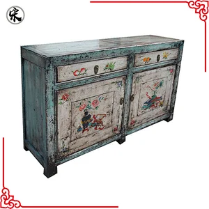 oriental distressed painted furniture for stores use