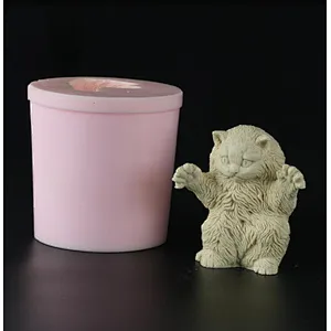 Cute Cat SOAP molds Handmade Candle making mold silica for Aroma Stone Decorations