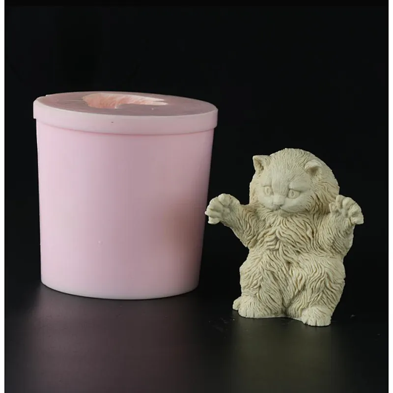 Cute Cat SOAP molds Handmade Candle making mold silica for Aroma Stone Decorations