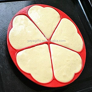 Microwave Safe Red Waffle Mold Silicon Cake Pan Mold