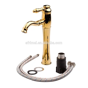 Sanitary Wares Bathroom Taps Wash Basin Gold Plated Mixer Faucet