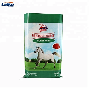 Bopp laminated pp woven horse feed bag 20kg in bulk packaging , 25kg plastic animal feed bag for sale