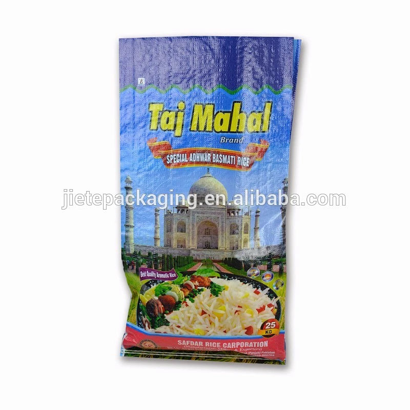Custom design virgin material laminated pp woven rice packing, grain storage bags price 25kg
