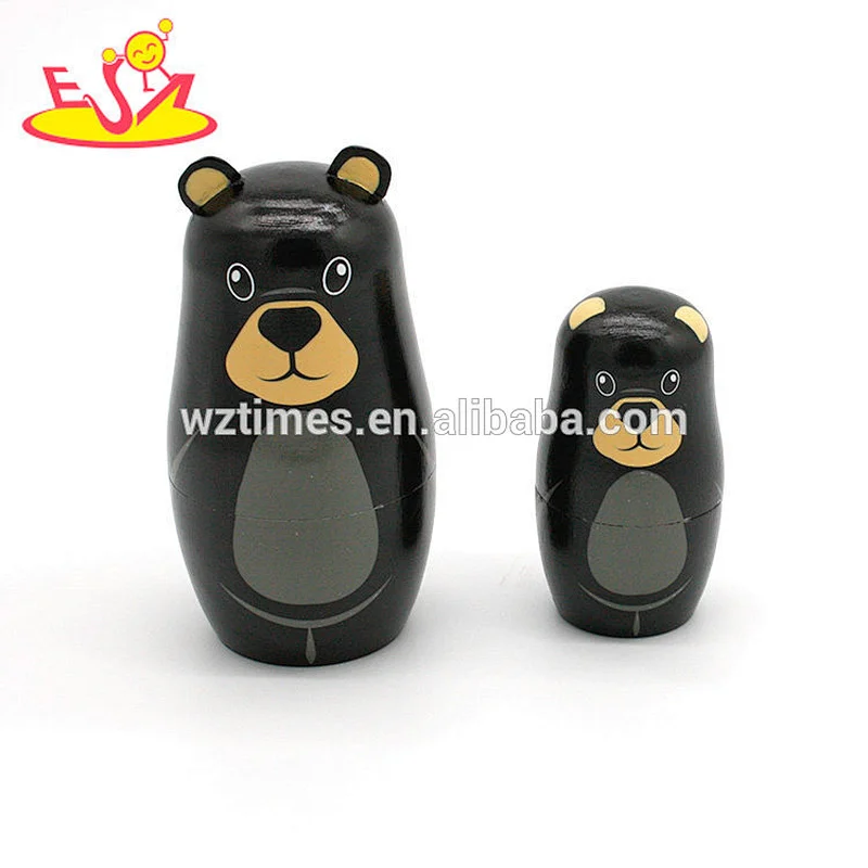 Wholesale creative custom wooden Russian nesting toy for children as gift W06D083