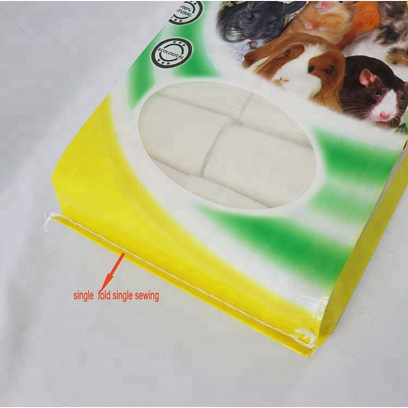 Bopp laminated 20lb 50lb pp woven animal feed packaging bag for cat food  chicken feed  dog food