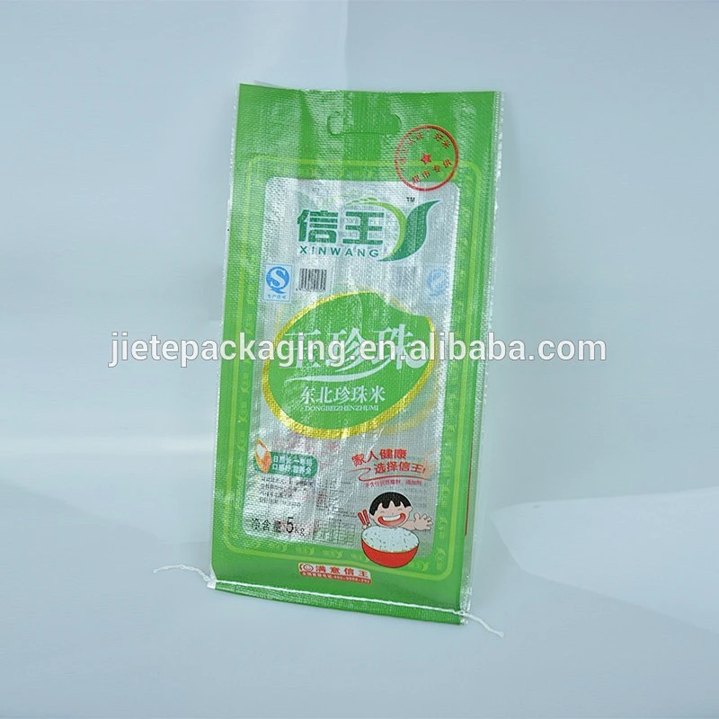 High quality printed with bopp, matt film laminated 50kg 25kg 5kg white transparent pp woven bag for rice packaging