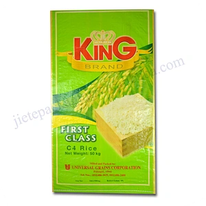 Transparent plastic laminated pp woven basmati rice bag 25kg 50kg export