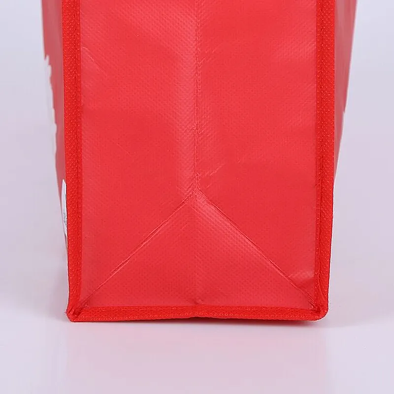 Wholesale red non-woven bag can stand for rice packaging