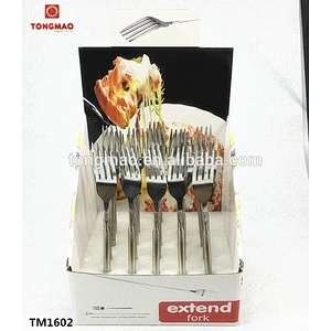 FDA free, Good quality!!! Telescopic extendable dinner long fork for joke cultery