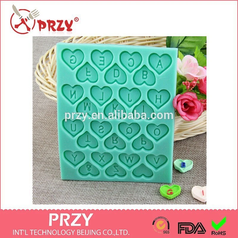Letters silicone mold silicone chocolate mold, heart-shaped fondant silicone mold