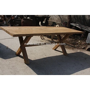 X leg reclaimed wood table