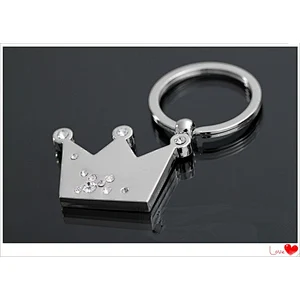 Custom Promotional Princess silver color Metal Keyring Crown Shaped Keychains for Gift
