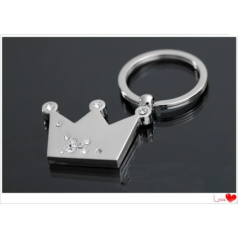Custom Promotional Princess silver color Metal Keyring Crown Shaped Keychains for Gift