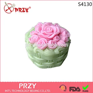 S4130 PRZY Rose Cake - 3D Silicone Soap/plaster/clay/candle Mold