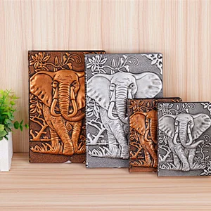 Custom Leather Relief Animal Pattern Notebook Writing Notebook Vintage European Style Diary