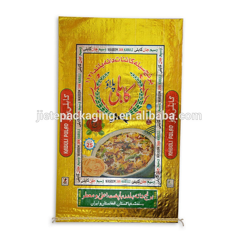 Accept 100% new material bopp laminated polypropylene fabric pp woven jasmine rice packaging bag 25kg size:45*75cm