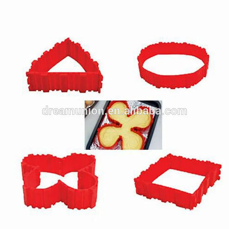 4Pcs Set Silicone Nonstick Cake Mold Magic Bake Snakes Create Cake Shape Tools--