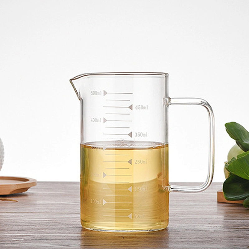 wholesale measuring drinking glass cup 240ml drinking glass cup with handle