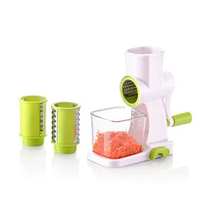 Multifunctional round vegetable carrot cheese grater with 3 blades