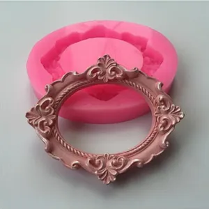 Mirror  Fondant Cake Mould Cookies Sugarcraft Decoration Silicone Mold  Frame Aroma Stone Molds