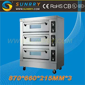 Front Stainless Steel oven pizza 3 Decks 3 Trays fast pizza oven For CE (SY-PV36H SUNRRY)