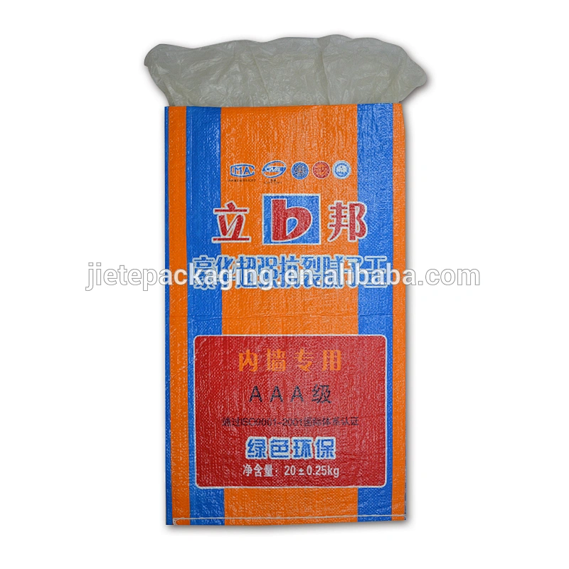 printing white pp woven fabric moistureproof wall putty bag sacks with liner 20kg