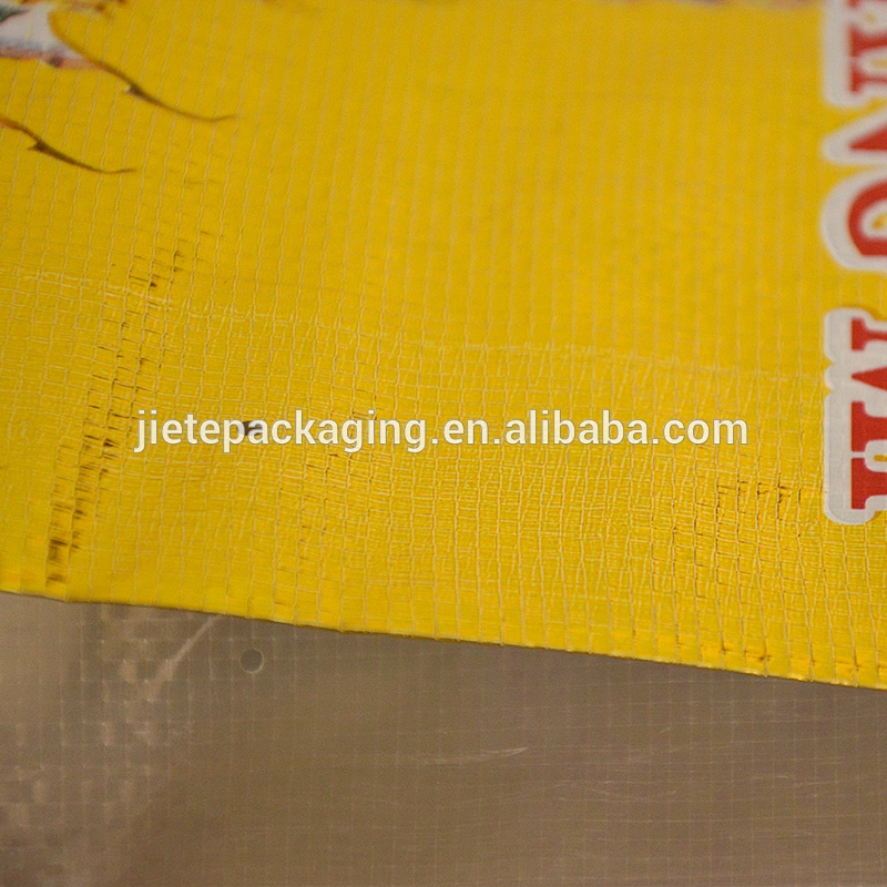 Gold printing customized foil laminated plastic rice packing bag 25kg