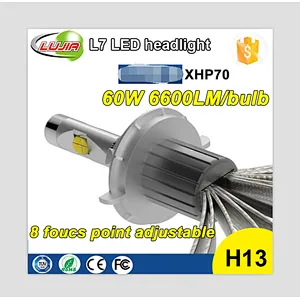 2017 4300K 6000K Super brightness 60W L7 led car headlight H13 9008PJ24.4T(7) auto crees LED xhp 70 Projector Lens 6600lm