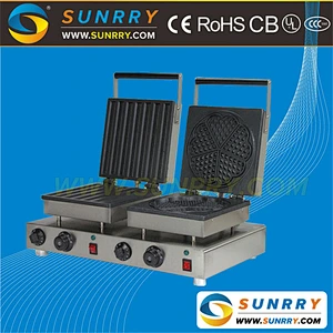 Automatic double head lolly waffle maker round making machine