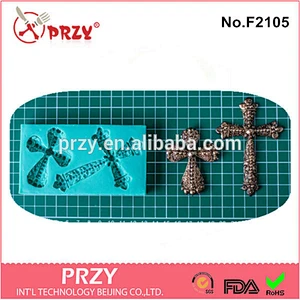 F2105 PRZY Sugarcraft Filigree Crosses Silicone Mould for fondant