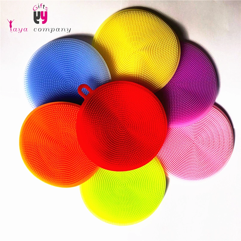 Food Grade Dish Sponge Silicone Scrubber Brush For Cleaning