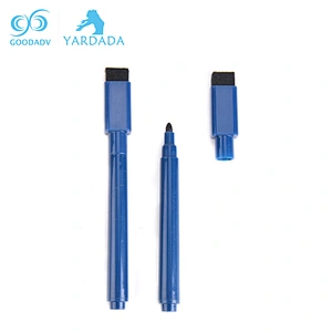 Nontoxic magnet erasable blue dry erase marker pen with brush