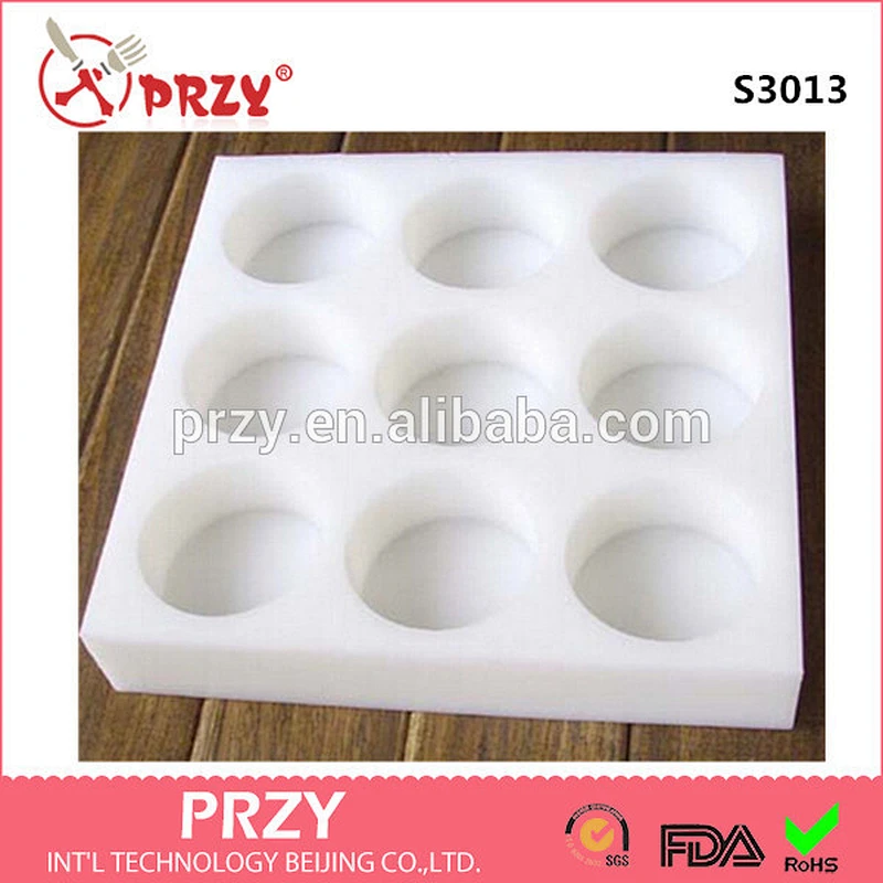 PRZY 9 cavity soap mold handmade silicone circular soap molds