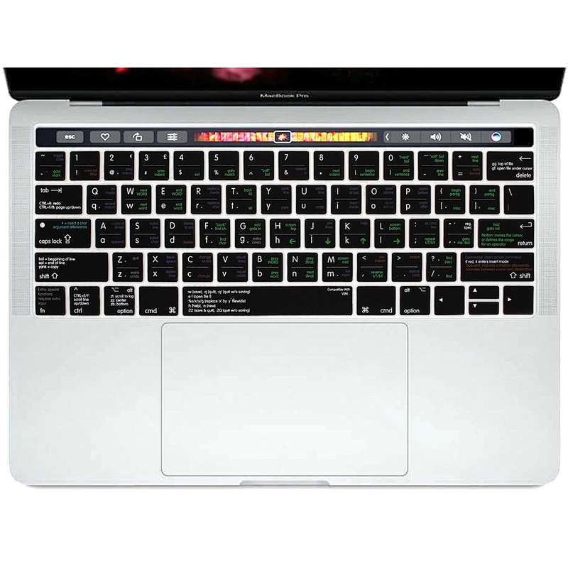 Wholesale China Factory VIM vi Shortcut Silicone Keyboard Cover for macbook pro keyboard cover for macbook pro touch bar