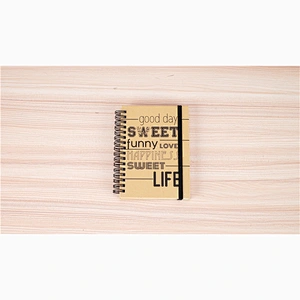 custom office Supplies A6 kraft paper Cover Spiral Coil Notebook Cheap Bulk Lined book