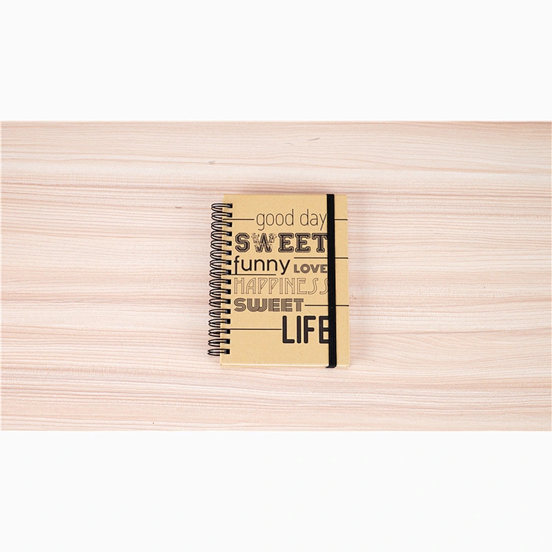 custom office Supplies A6 kraft paper Cover Spiral Coil Notebook Cheap Bulk Lined book