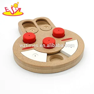 Wholesale most popular rabbit shaped wooden cat interactive toy for pets W06F063