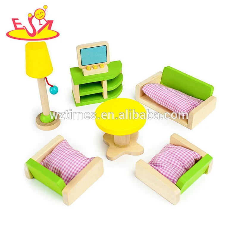 2018 Günstige handgefertigte moderne Puppenmöbel für Kinder 10pcs W06B069