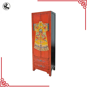 antique chinese painted solid wood pine furniture for stores use