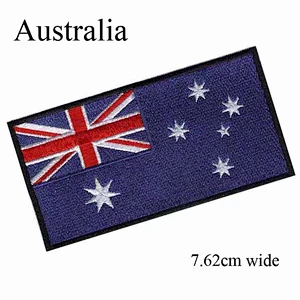 Hot selling 3 inches wide embroidery patch Australia flag patches for cap and clothing